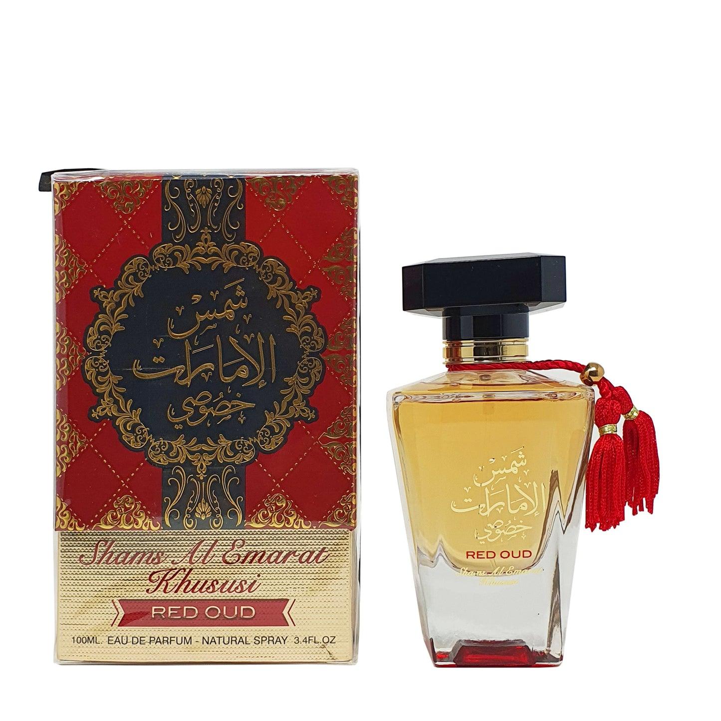 Shams Al Emarat Khususi Red Oud Eau De Parfum 100ml by Ard Al Zaafaran | Luxury Sweet Oud Perfume Adams Perfumes