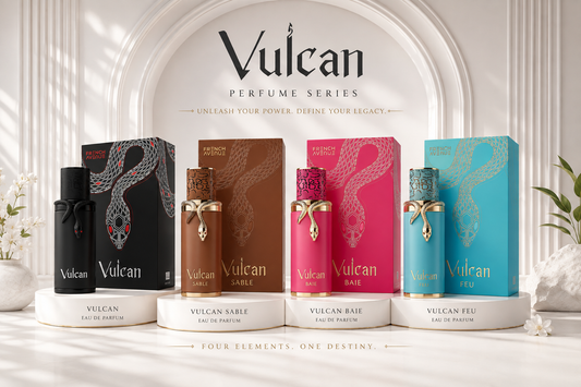 French Avenue Vulcan Perfume Series UK – Vulcan Baie, Vulcan Sable, Vulcan Feu & Vulcan