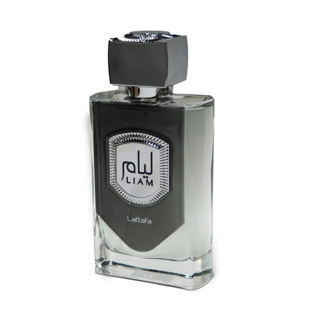 Liam Grey Eau De Parfum 100ml by Lattafa | Fig Tea Cardamom Woody Vanilla Unisex Perfume Adams Perfumes