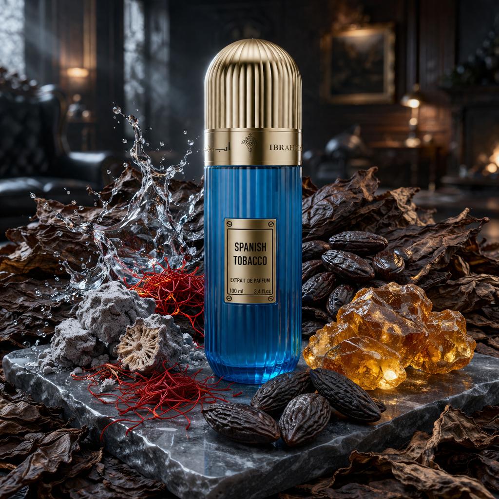 Spanish Tobacco 100ml EDP by IBRAQ – Aquatic Saffron, Tonka, Cocoa, Amber & Tobacco Adams Perfumes